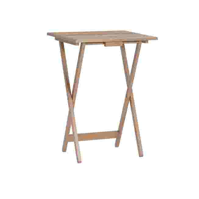 Single wooden tray table with X-shaped legs