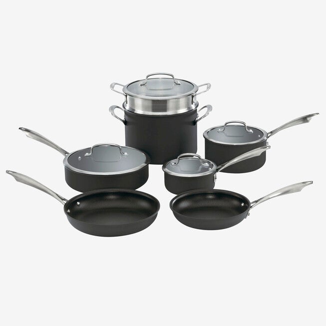 Cuisinart Dishwasher Safe Hard-Anodized 11-Pc. Cookware Set, BLACK, hi-res image number 0