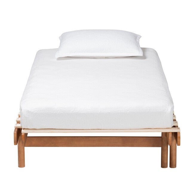 Bolivia Mid-Century Modern Walnut Brown Wood Expandable Twin To King Bed Frame, , alternate image number null