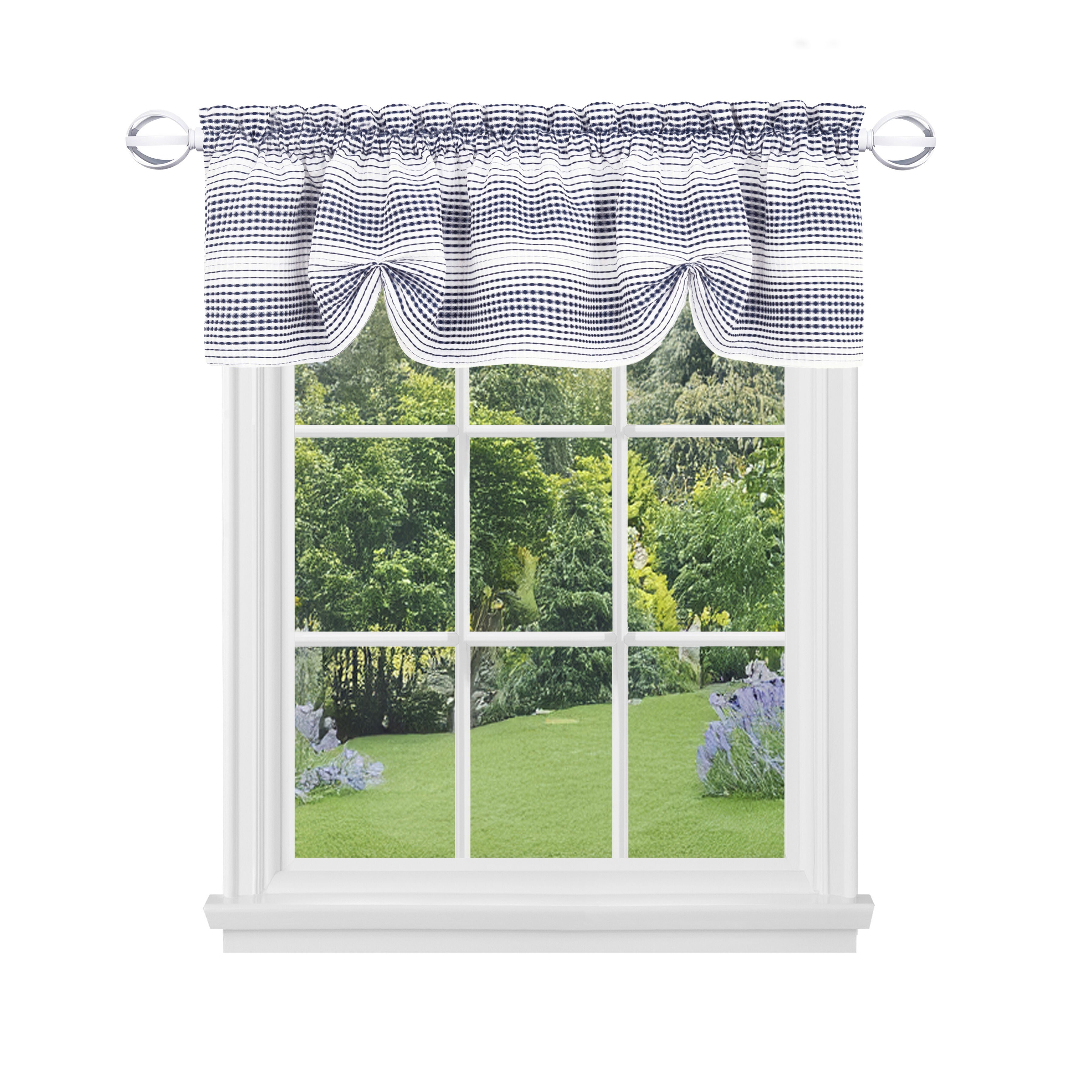 Gramercy Window Curtain Valance, NAVY, alternate image number 1