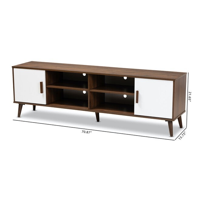 Quinn Mid-Century Modern 2-Door Wood Tv Stand Furniture, , alternate image number 7