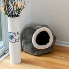 Gray Velvet Cat Bed, , on-hover image number null