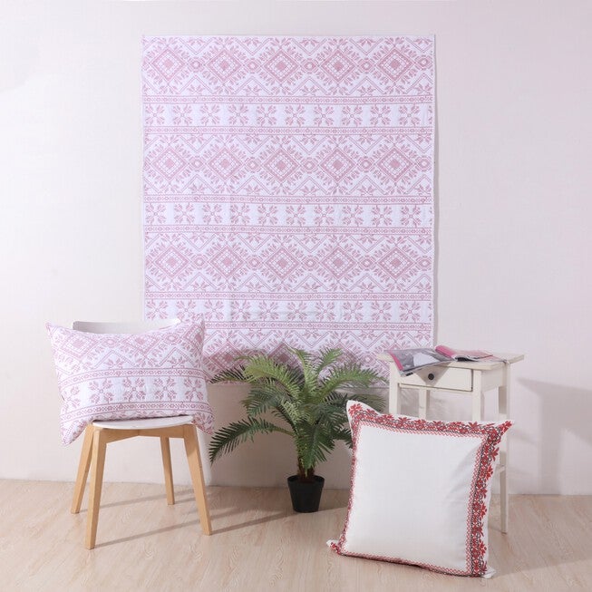 Holly, Cross Stitch Quilted Throw Blanket, , alternate image number 6