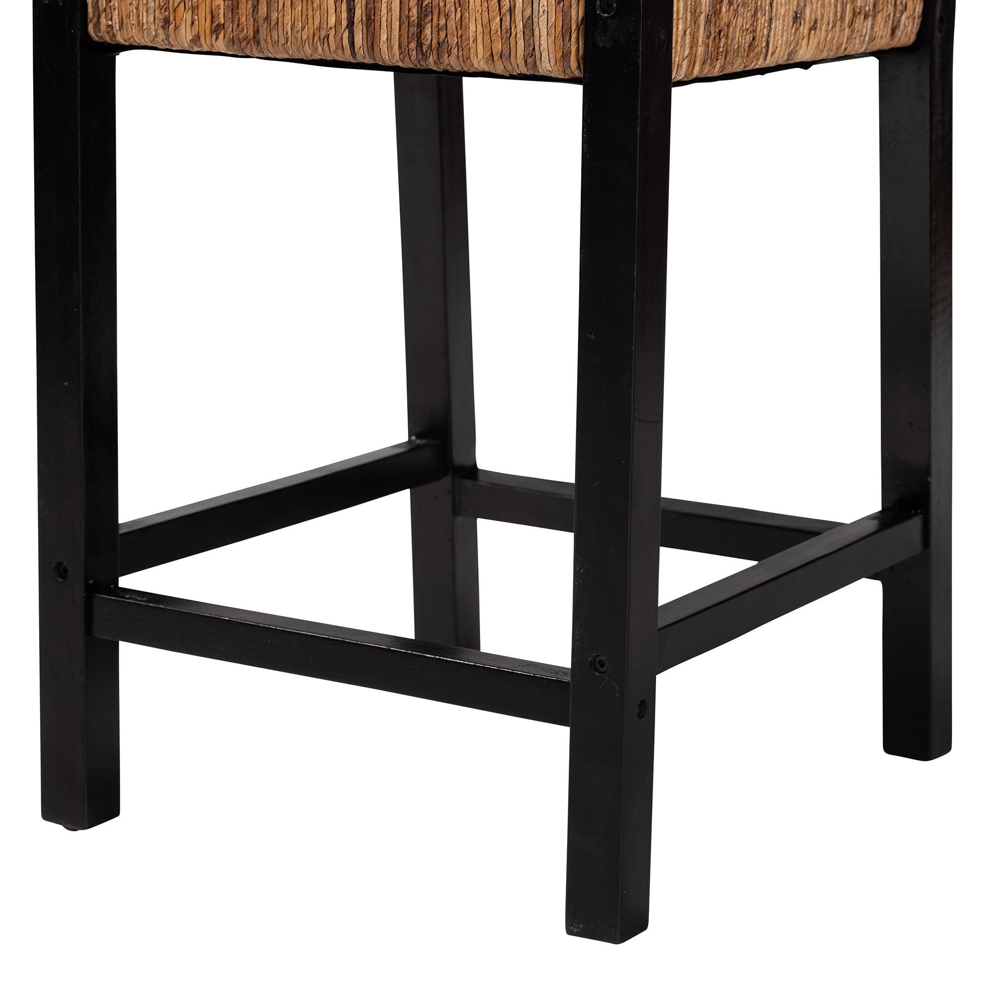 Raniya Seagrass Counter Stool Set of 2, BLACK, alternate image number 5