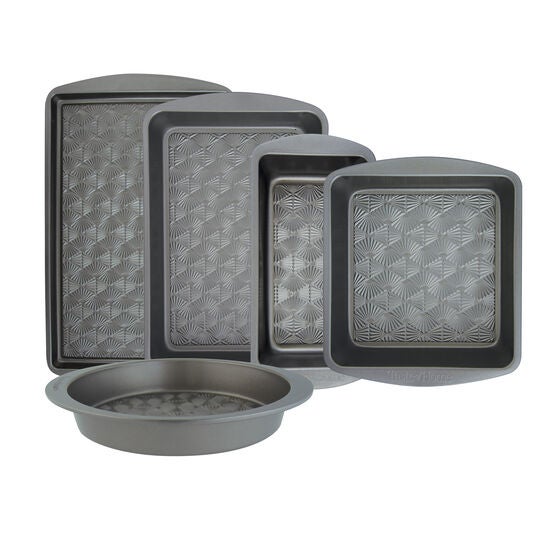 5 Piece Non Stick Metal Bakeware Set, ASH GREY, hi-res image number null