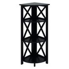 Montego 4-Shelf Corner Folding Bookcase-Black, BLACK, hi-res image number null