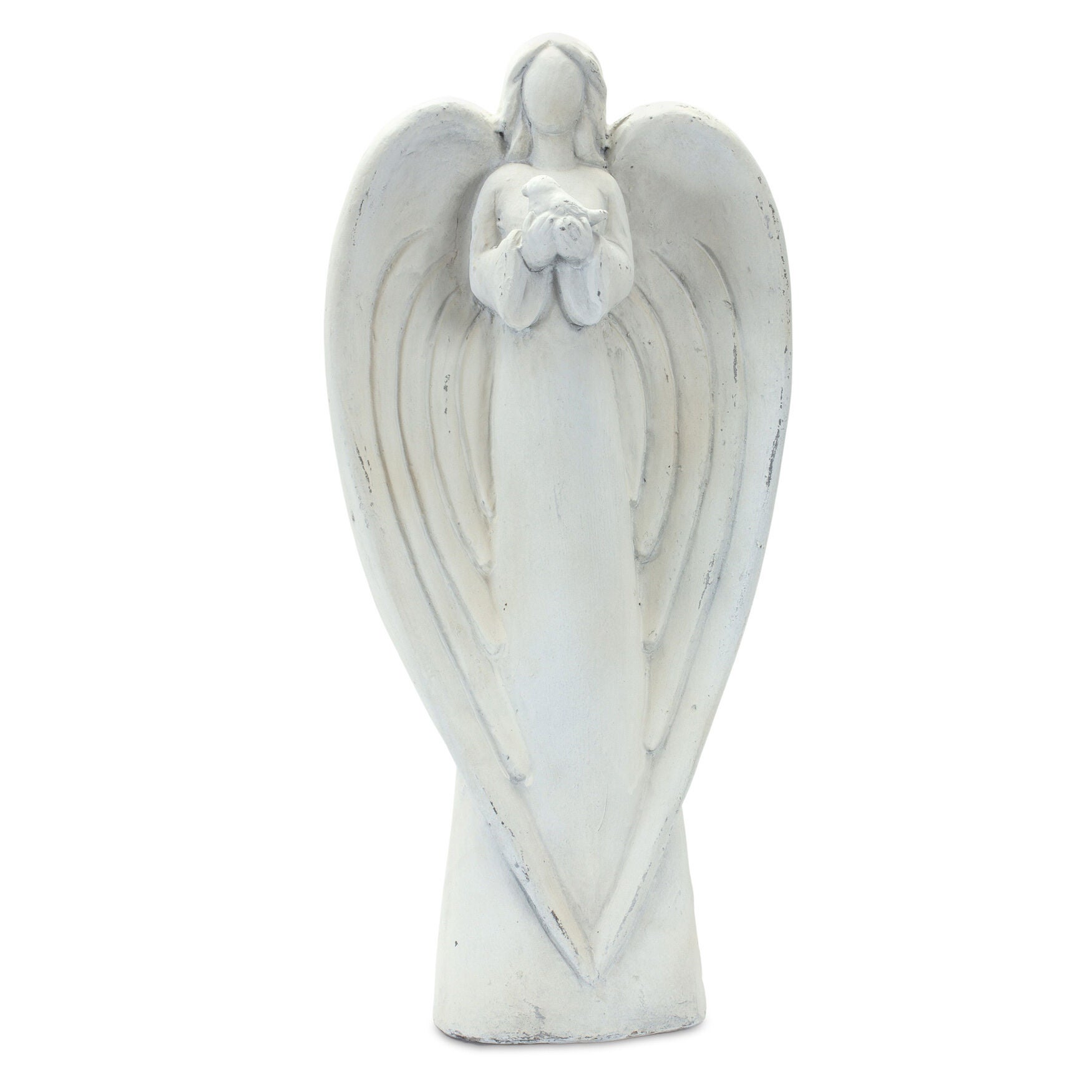 Stone Garden Angel Statue With Bird Accent (Set Of 2), , alternate image number 2