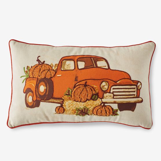 Holiday Lumbar Pillow, HARVEST TRUCK, hi-res image number null