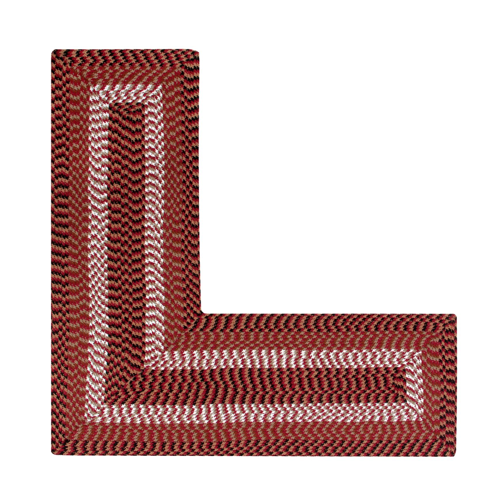 Alpine Braid Collection Reversible Indoor Area Rug in Vibrant Colors, 24 inches" x 48 inches" x 48 inches" L-Shape , BURGUNDY STRIPE, hi-res image number 0