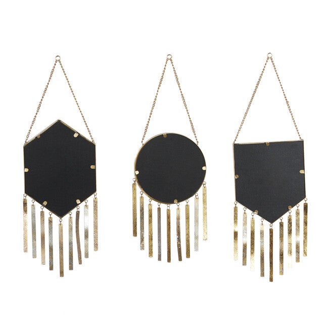 Set Of 3 Gold Metal Farmhouse Wall Mirror, , on-hover image number 1