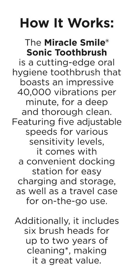 Miracle Smile® Ultra-Sonic Toothbrush, , alternate image number null