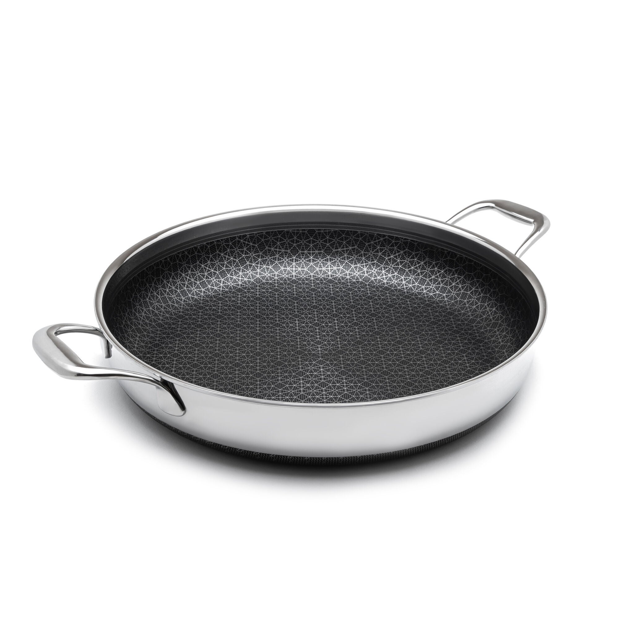 LIVWELL DiamondClad&trade; 14 inches Hybrid Nonstick Stainless Steel Everything Pan, Dishwasher Safe, PFOA-free &ndash; Silver/Black, SILVER, hi-res image number 0