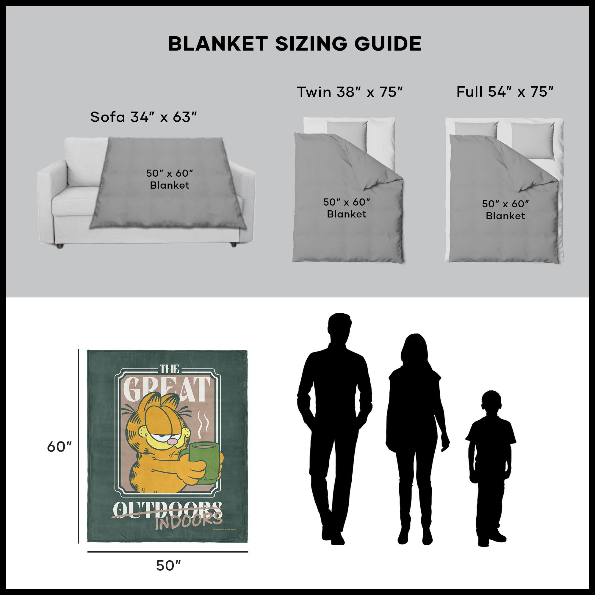 Nickelodeon Garfield The Great Indoors Silk Touch Throw Blanket 50x60 Inches, GARFIELD, alternate image number 5