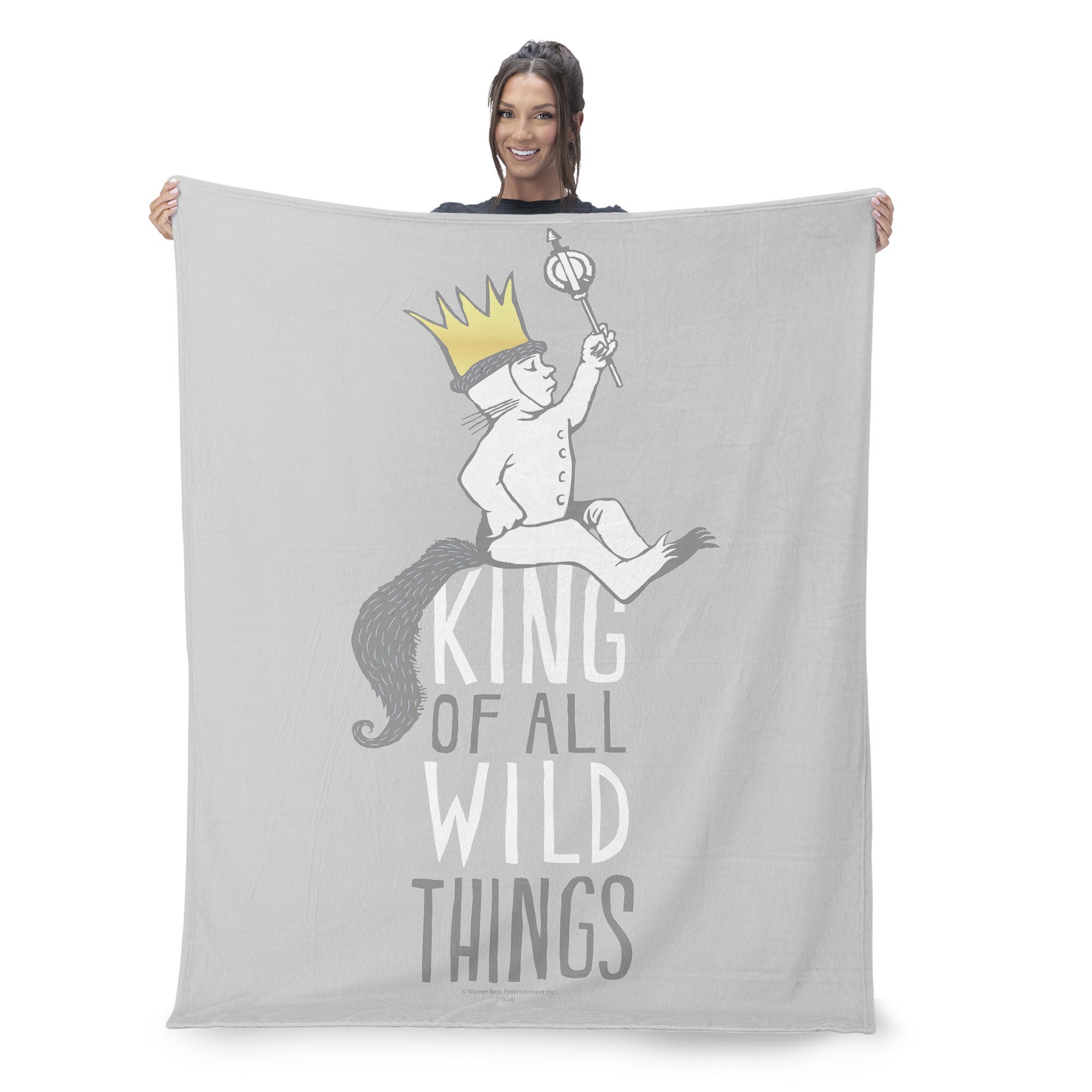 Warner Bros. Where the Wild Things Are King of All Silk Touch Throw Blanket 40x50 Inches, GRAY, on-hover image number 1