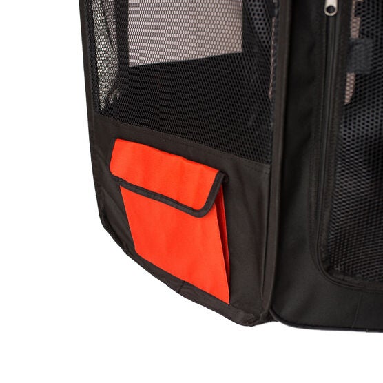 Portable Pet Dog Kitten Playpen In Black And Red Combo, , alternate image number null