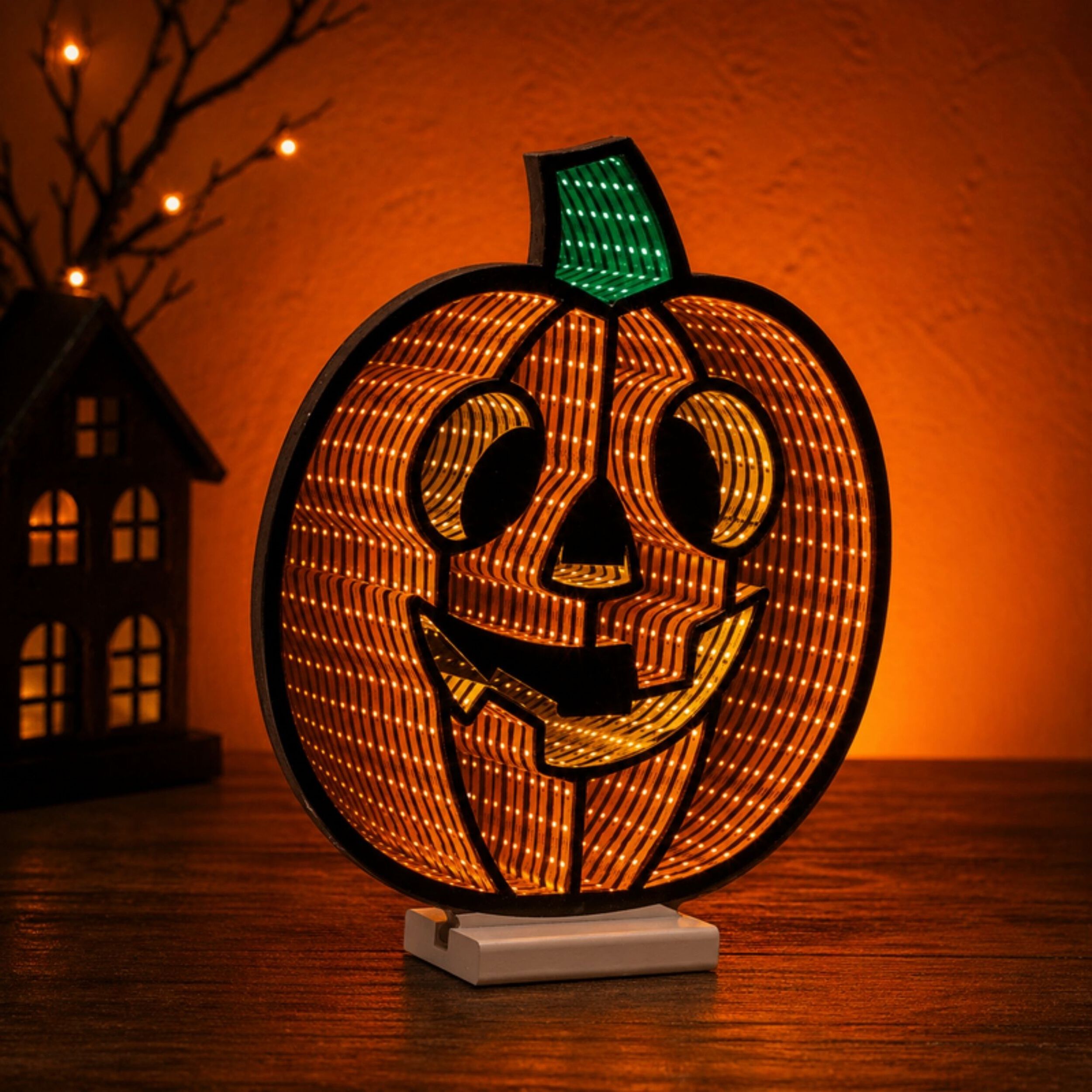 Jack-O-Lantern Ekkolight 14.5 inchesH, ORANGE BLACK GREEN, alternate image number 3