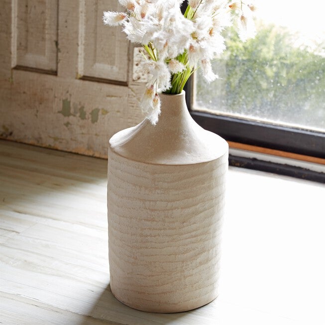 Recycled Paper Chalk Vase 18 inchesH, BEIGE, alternate image number null