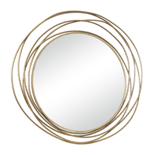 Gold Wood Contemporary Wall Mirror, , alternate image number 3