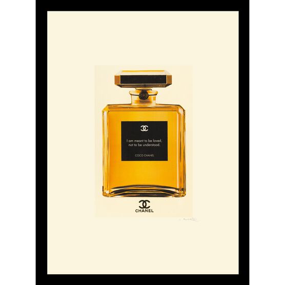 chanel perfume bottle quote 14 x 18 gold framed print king size