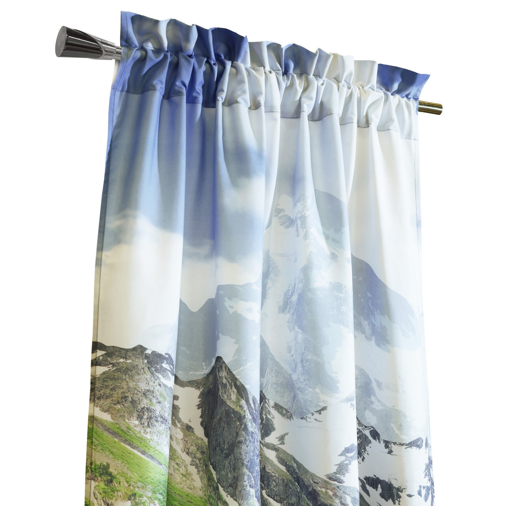 Photo Real Landscape Light Filtering Pole Top Curtain Panel Pair, , alternate image number 3