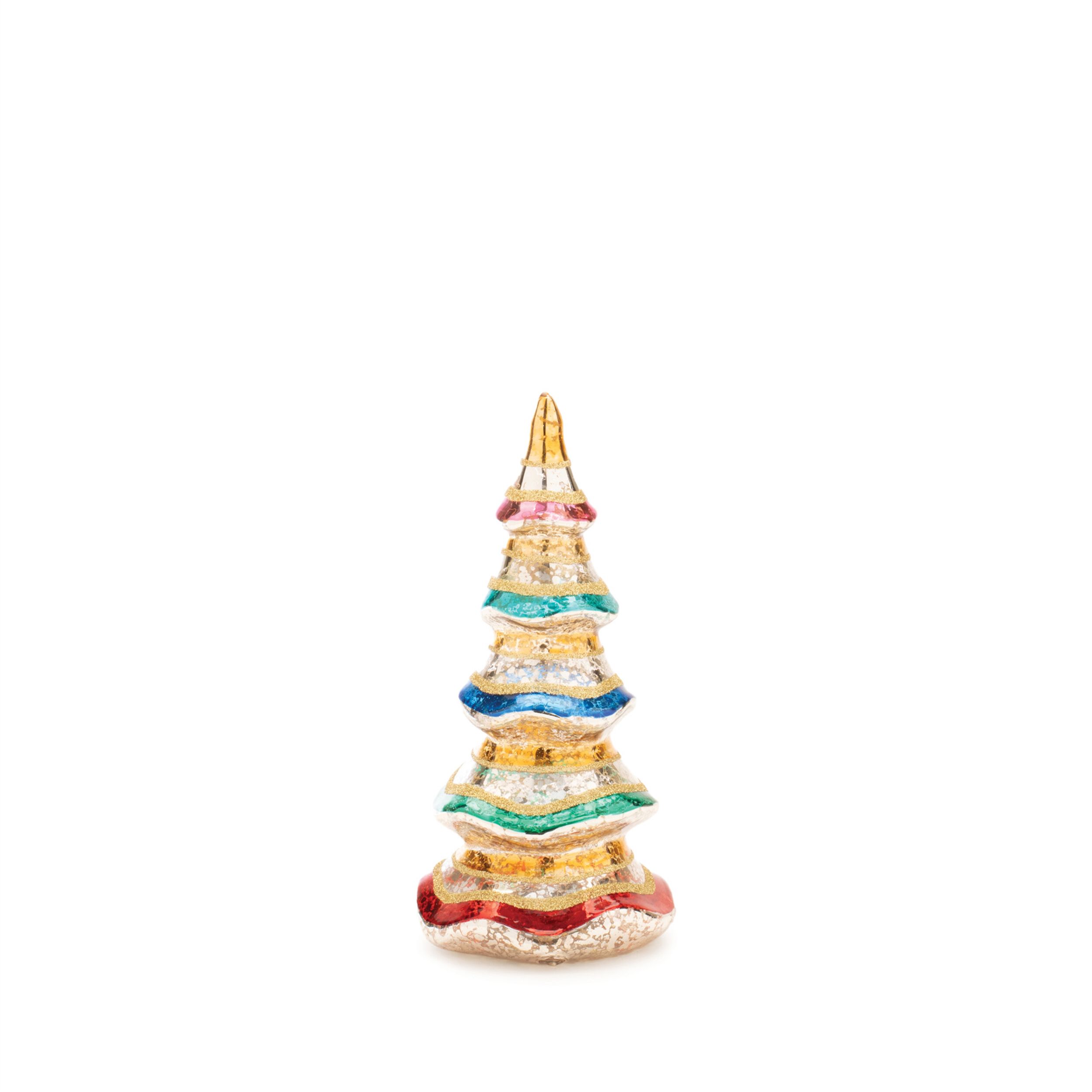 Multicolor Mercury Glass Pine Tree (Set of 3), GOLD RED GREEN BLUE, alternate image number 4