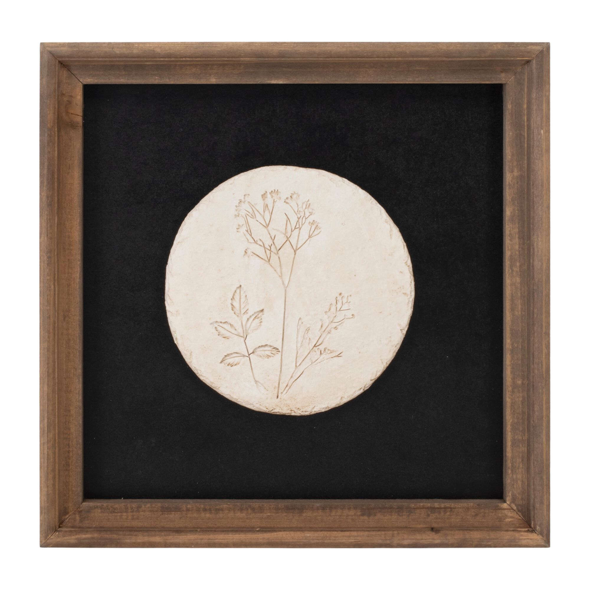 Wood Framed Floral Plaque (Set of 2), BLACK/WHITE, alternate image number 2