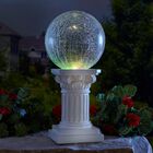 Color-Changing Crackle Glass Ball on Column, CLEAR STONE, hi-res image number null