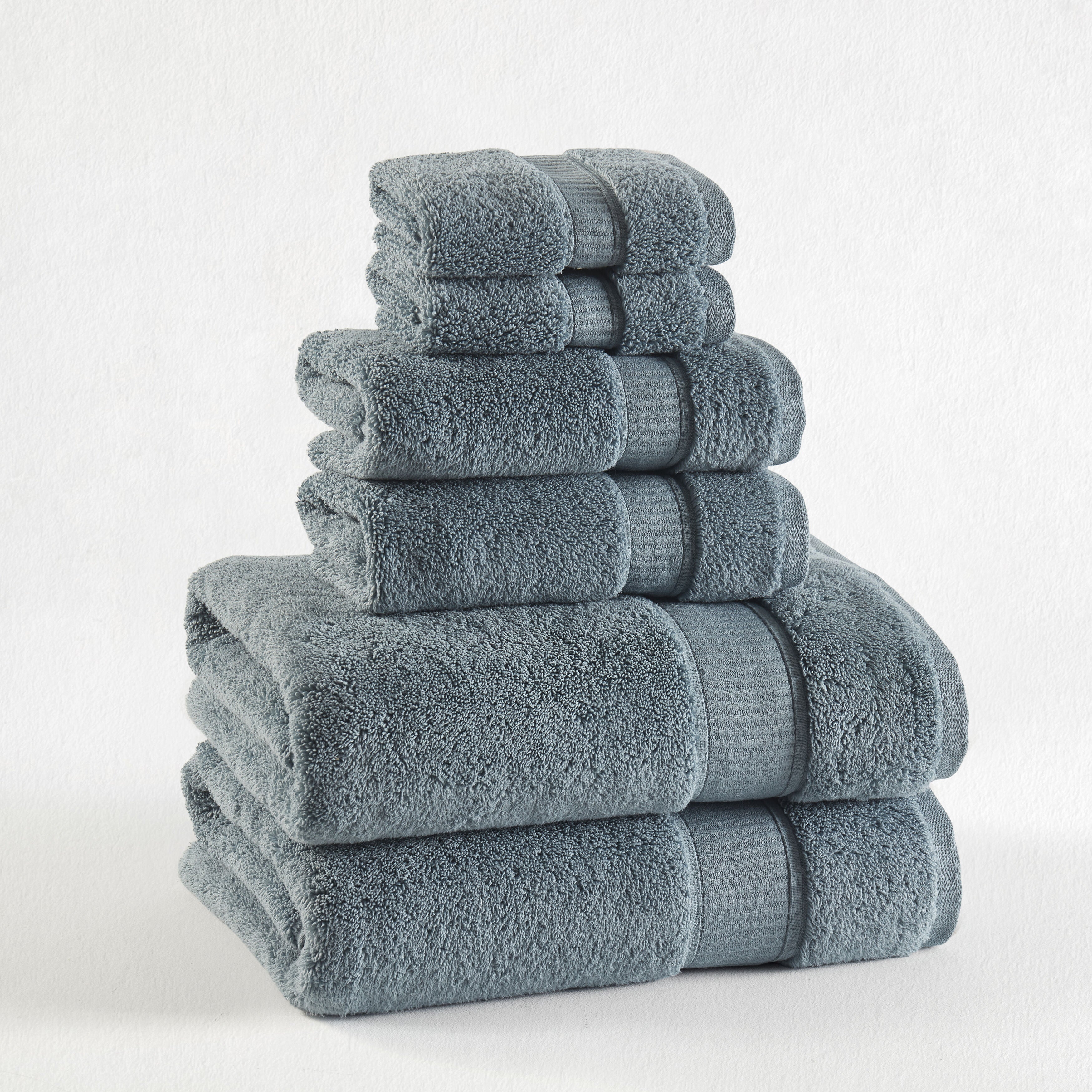 BELMORE 6PC. TOWEL SET, FRENCH BLUE, hi-res image number 0