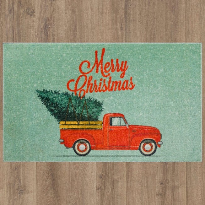 Merry Christmas Truck Kitchen Rug, , alternate image number null
