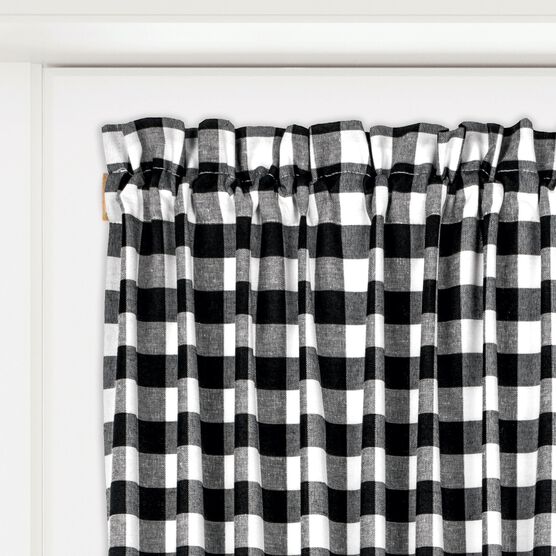 Buffalo Check Rod Pocket Door Panel And Tieback, , alternate image number null