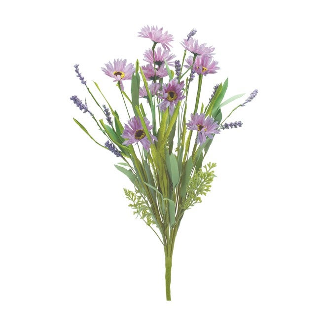 Mixed Daisy Bush (Set of 6) 20 inchesH Polyester, PURPLE/GREEN, hi-res image number 0