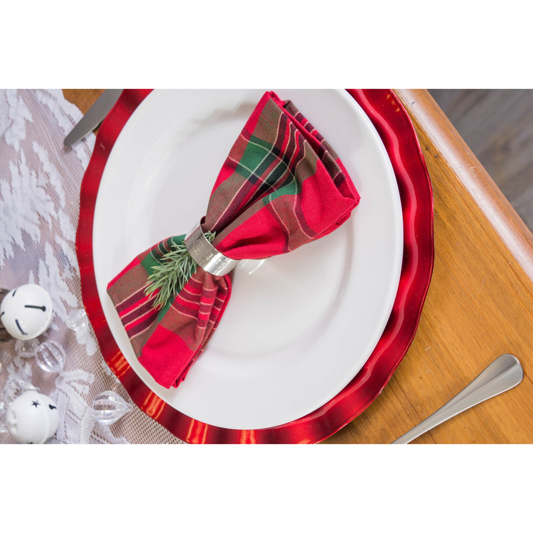 Holiday Plaid Napkin, Set of 6, , alternate image number 2