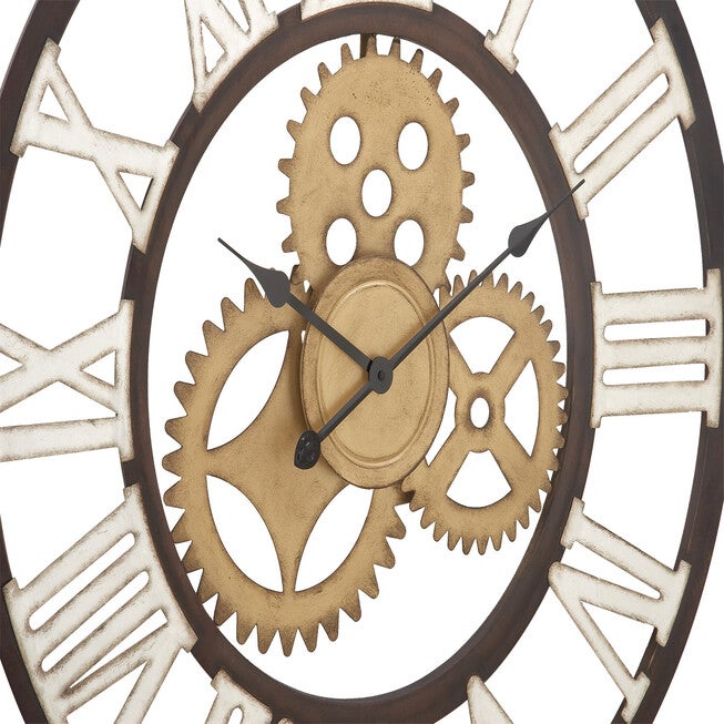 Brown Industrial Metal Wall Clock, , alternate image number 3