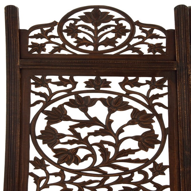 Brown Mango Wood Traditional Room Divider Screen, 72 inches x 80 inches x 1 inches, , on-hover image number 1
