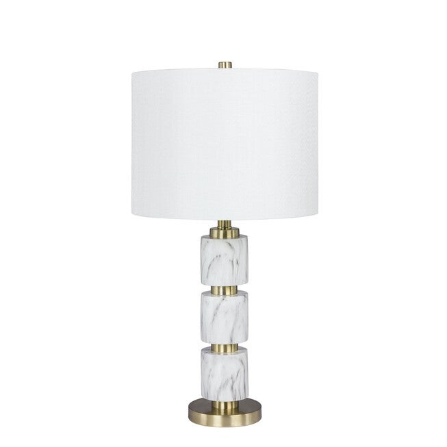 27 inches White Resin & Metal Table Lamp, , on-hover image number null