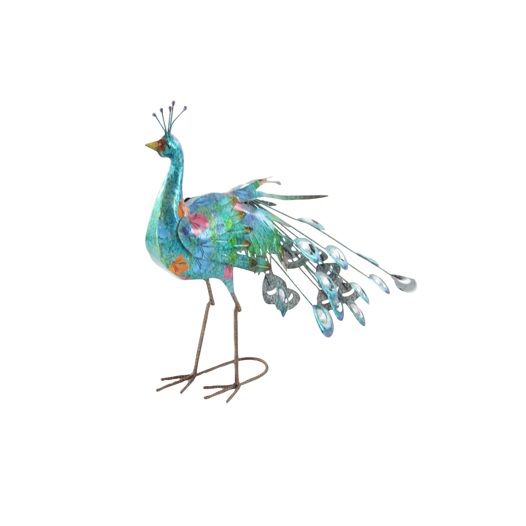 Turquoise Iron Eclectic Birds Garden Sculpture, , alternate image number 3