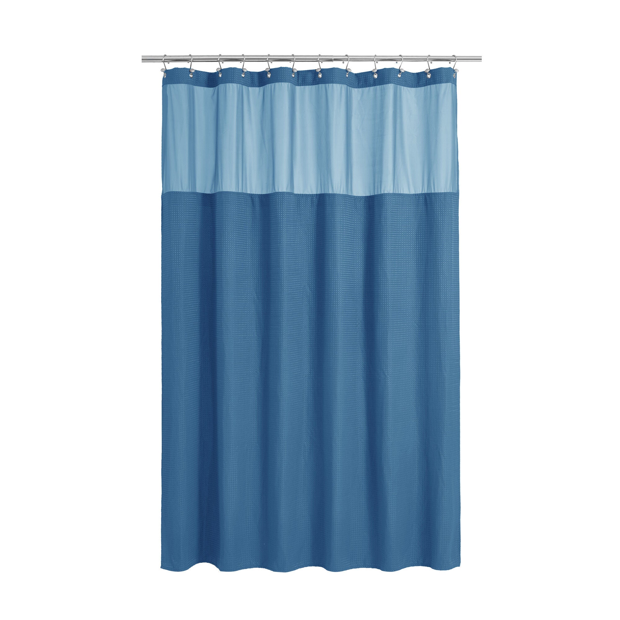 Dobby Waffle Shower Curtain with Snap-in Liner, Hooks included, MOONLIGHT BLUE, alternate image number 5