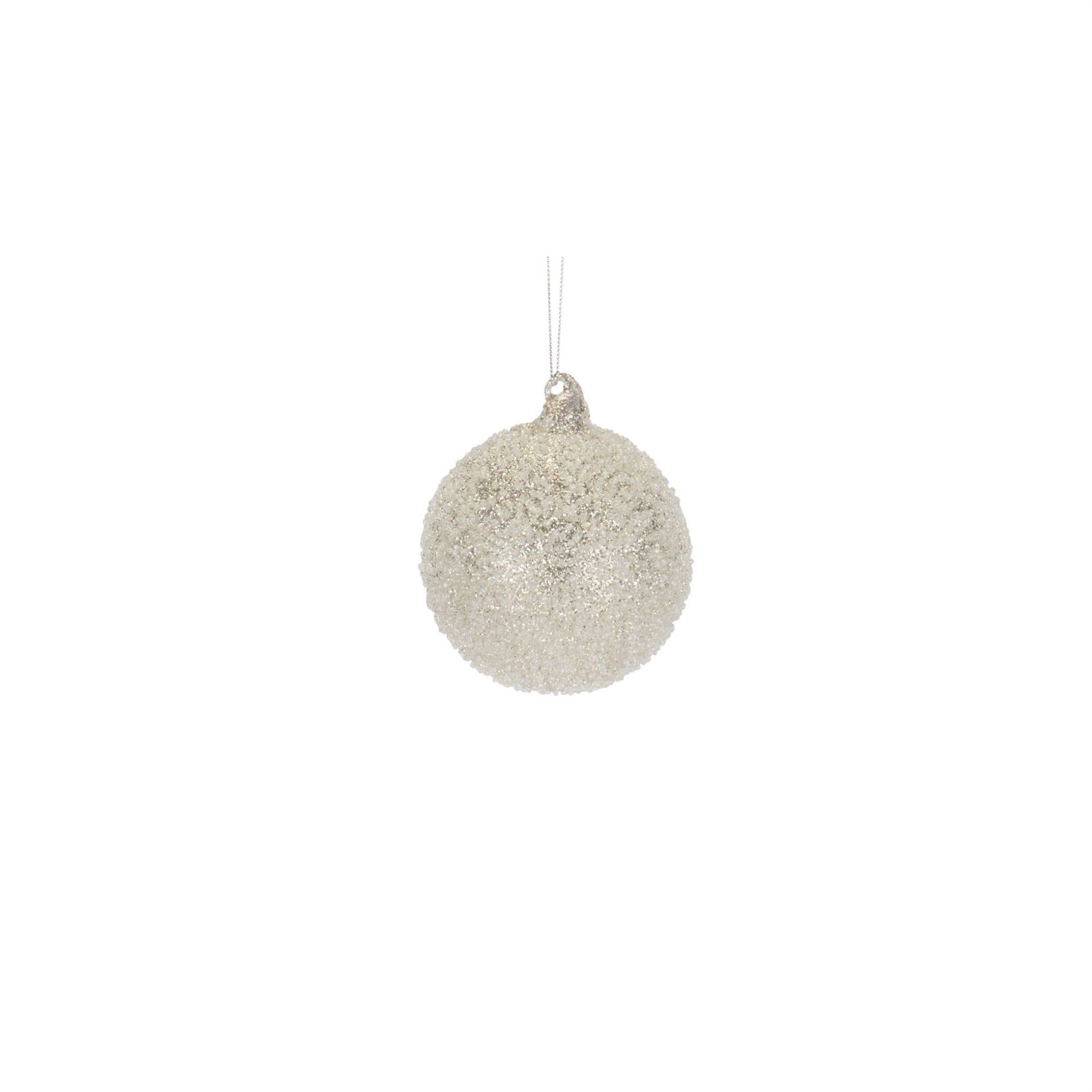 Beaded Glass Tree Ornament (Set of 6), SILVER, alternate image number 3