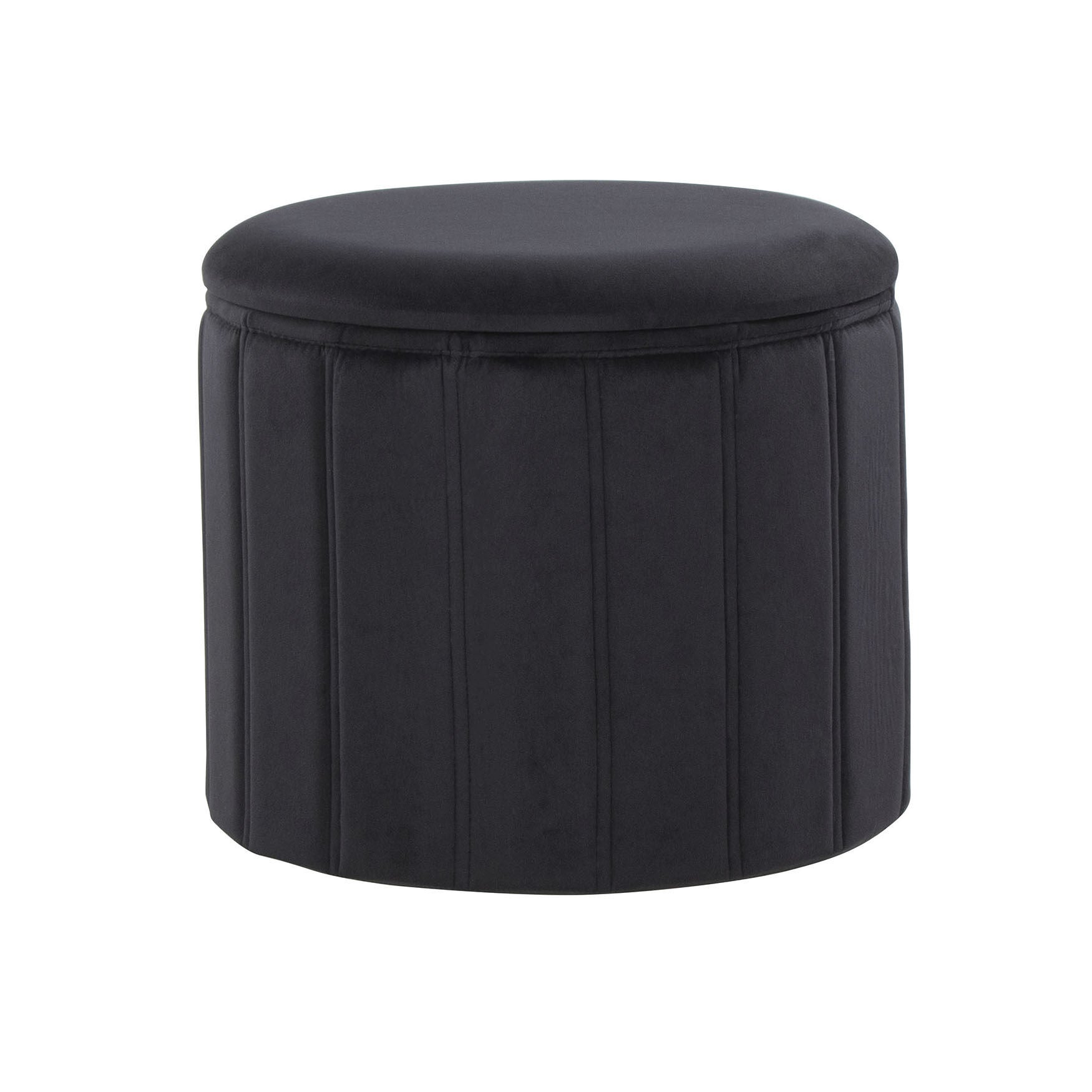 Lindsey Folding Storage Ottoman, BLACK VELVET, hi-res image number 0