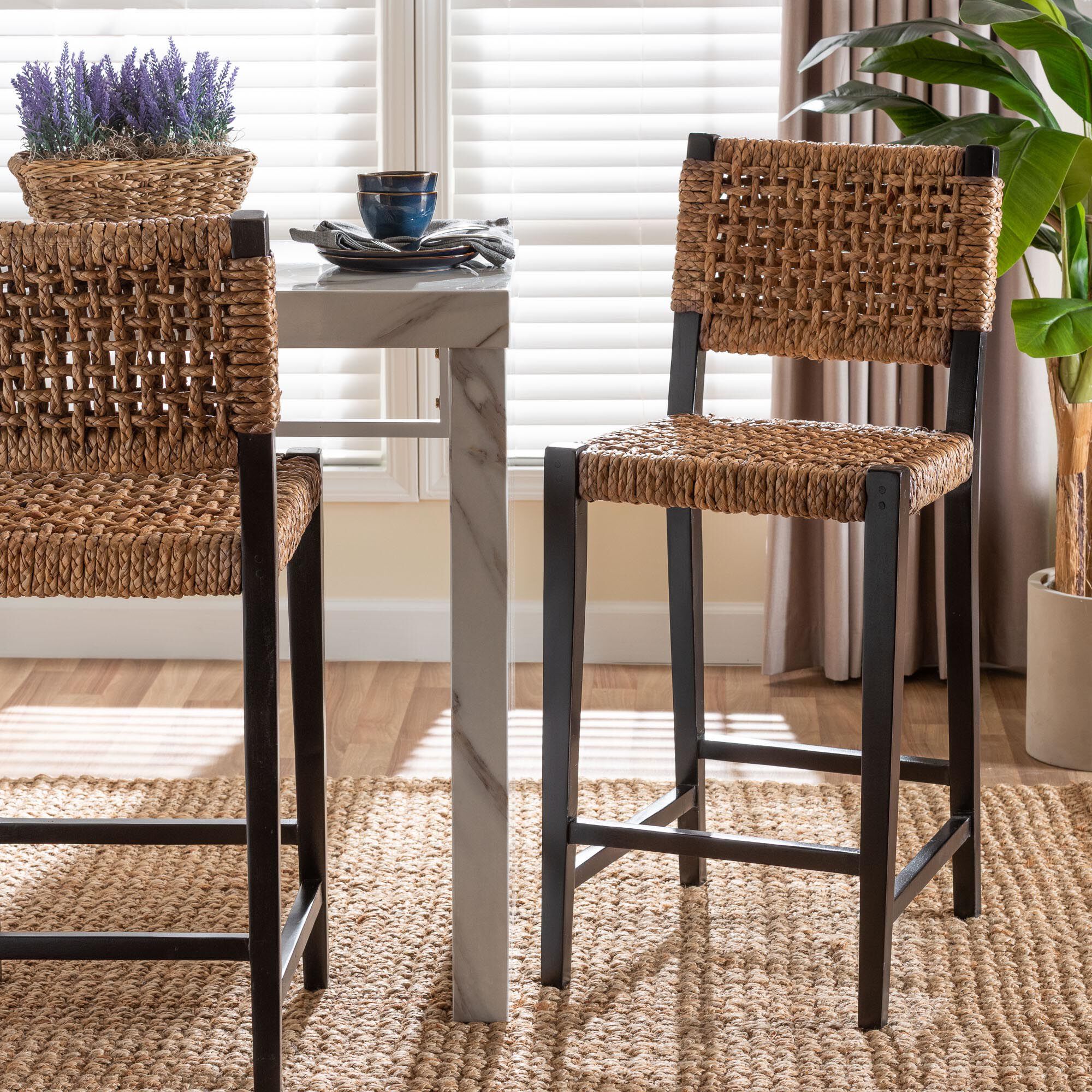 Alise Seagrass Bar Stool, DARK BROWN, hi-res image number 0