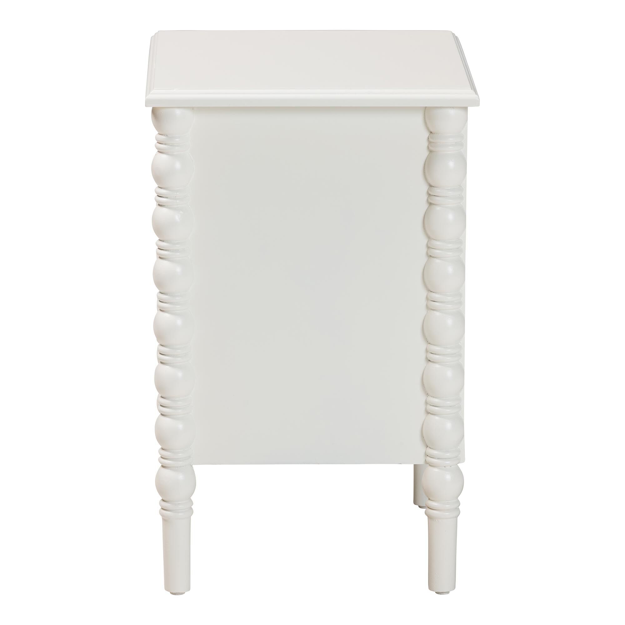 Malinda Classic White Wood 2-Drawer End Table with Spindle Legs, WHITE, alternate image number 5