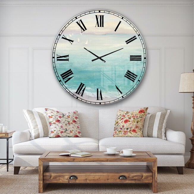 From The Shore Traditional Wall Clock, BLUE, hi-res image number 0