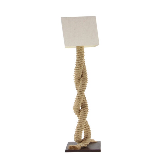 Brown Jute Rope And Iron Rustic Floor Lamp, , alternate image number 2