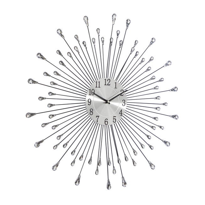 Silver Metal Modern Wall Clock, , alternate image number null