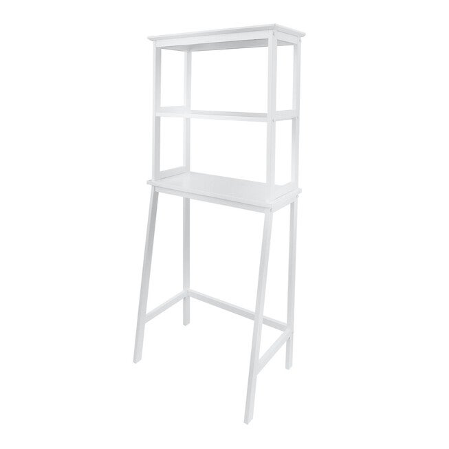 Spacesaver 100% Solid Wood Over The Toilet Rack with Shelves - White, , alternate image number 4