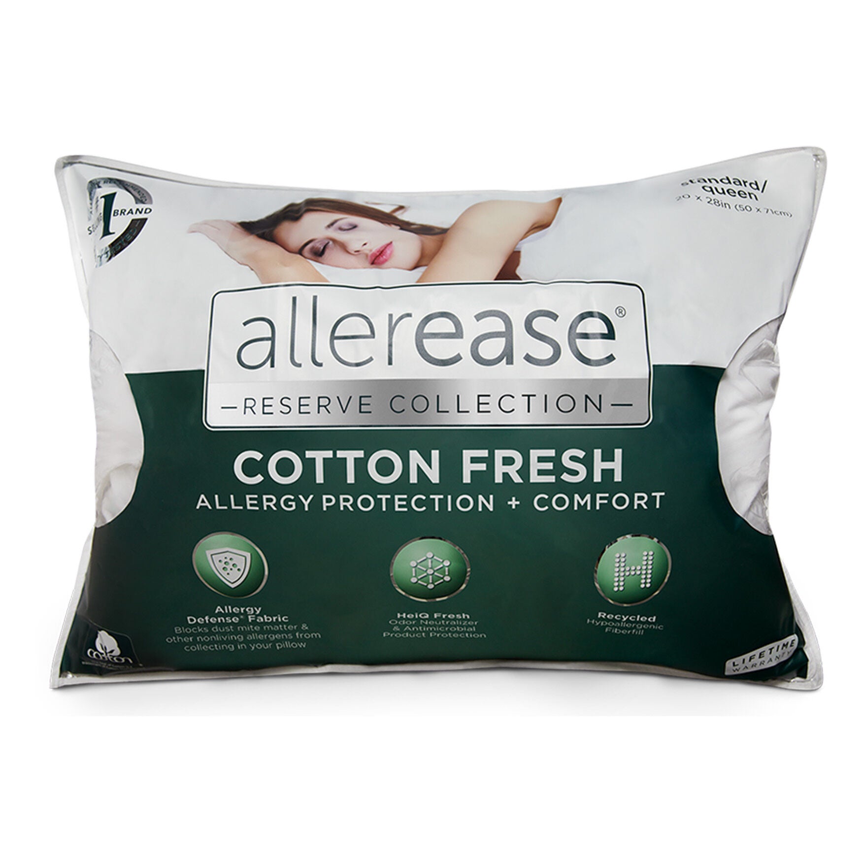AllerEase Reserve Cotton Fresh Pillow, WHITE, hi-res image number 0