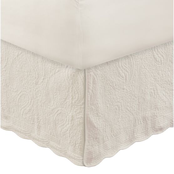 Paisley Quilted Bed Skirt 18", IVORY, hi-res image number null
