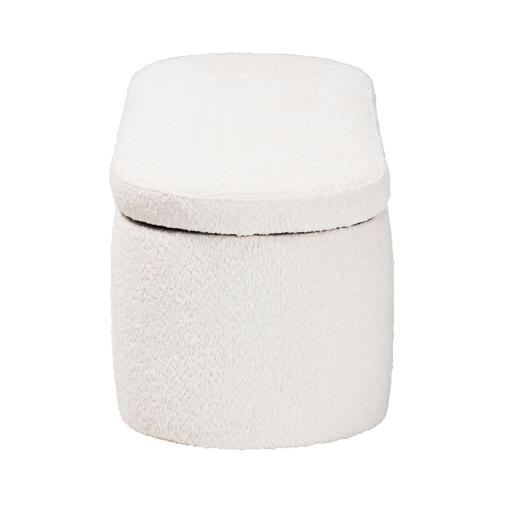 Lavina Modern White Teddy-Bear Fabric Storage Bench, , alternate image number 3