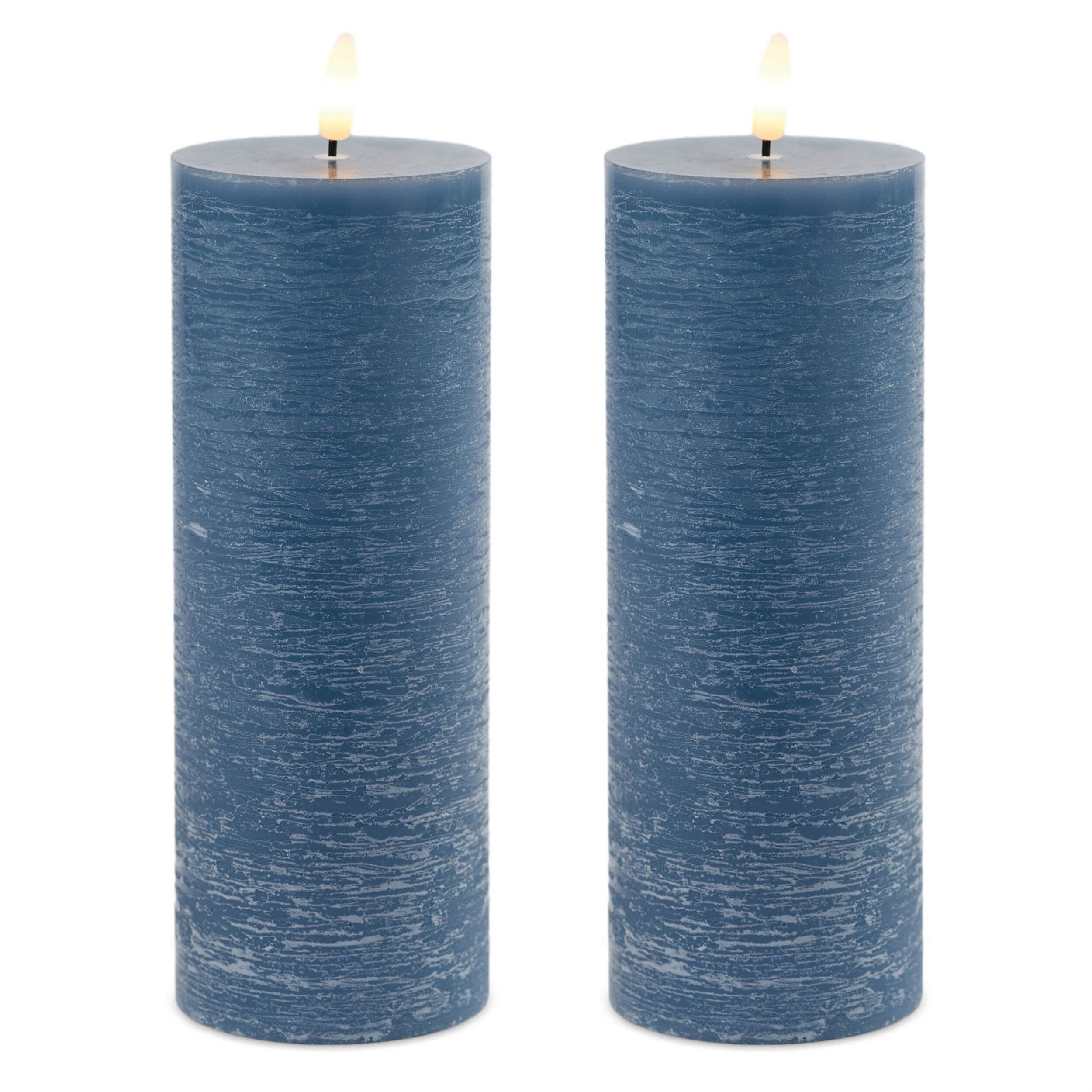 FIA Wick Blue Pillar Candle (Set of 2), BLUE, alternate image number 3