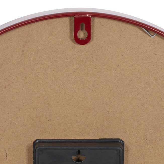 Round Red Wood Kensington Station Wall Clock, , on-hover image number 1